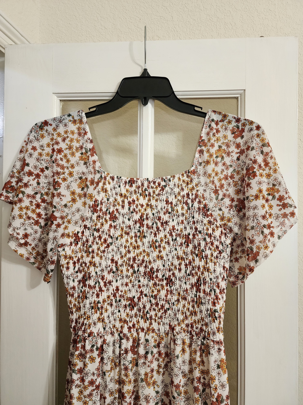Ember Floral Smocked Maxi Dress Cottagecore Boho Flutter Sleeve Medium - Picture 8 of 13